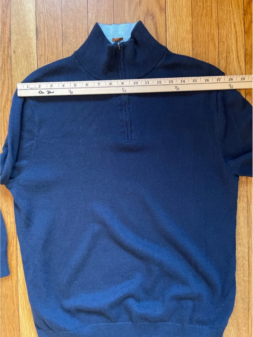J.Crew Navy Cotton Quarter Zip Mock Neck Sweater Medium